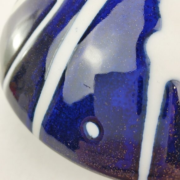 Limoges France Ceramic Abstract Modern Vase Style Blue White Art Piece - Picture 11 of 13